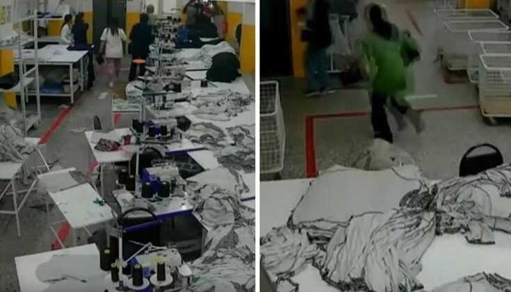İşte depreme atölyede yakalanan işçilerin panik anları