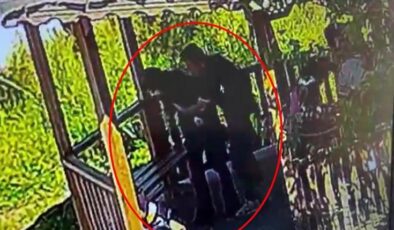 Okul bahçesinde hayat kurtaran manevra
